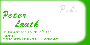 peter lauth business card